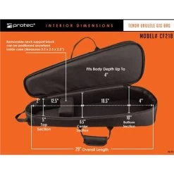 Pro-Tec ProTec CF218 Tenor Ukulele Gig Bag 10 Pro-Tec ProTec CF218 Tenor Ukulele Gig Bag -Symphony Shop 11969 3