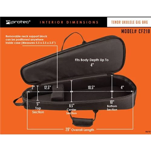 Pro-Tec ProTec CF218 Tenor Ukulele Gig Bag 5 Pro-Tec ProTec CF218 Tenor Ukulele Gig Bag - Image 3