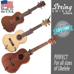 String Swing Horizontal Ukulele, Violin, Or Mandolin Wall Mount -Symphony Shop 12919 3