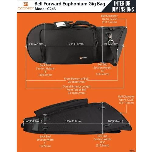 Pro-Tec ProTec C243 Bell Front Baritone Bag 4 Pro-Tec ProTec C243 Bell Front Baritone Bag - Image 2