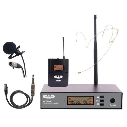 CAD Wireless Bodypack Microphone System With Lavalier, Headset, And Guitar Cable 3 CAD Wireless Bodypack Microphone System With Lavalier, Headset, And Guitar Cable