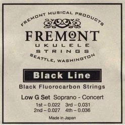Fremont Black Fluorocarbon Low G Set Soprano/Concert Ukulele